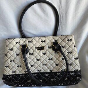 Luv Betsey by Betsey Johnson black and white quilted tote bag